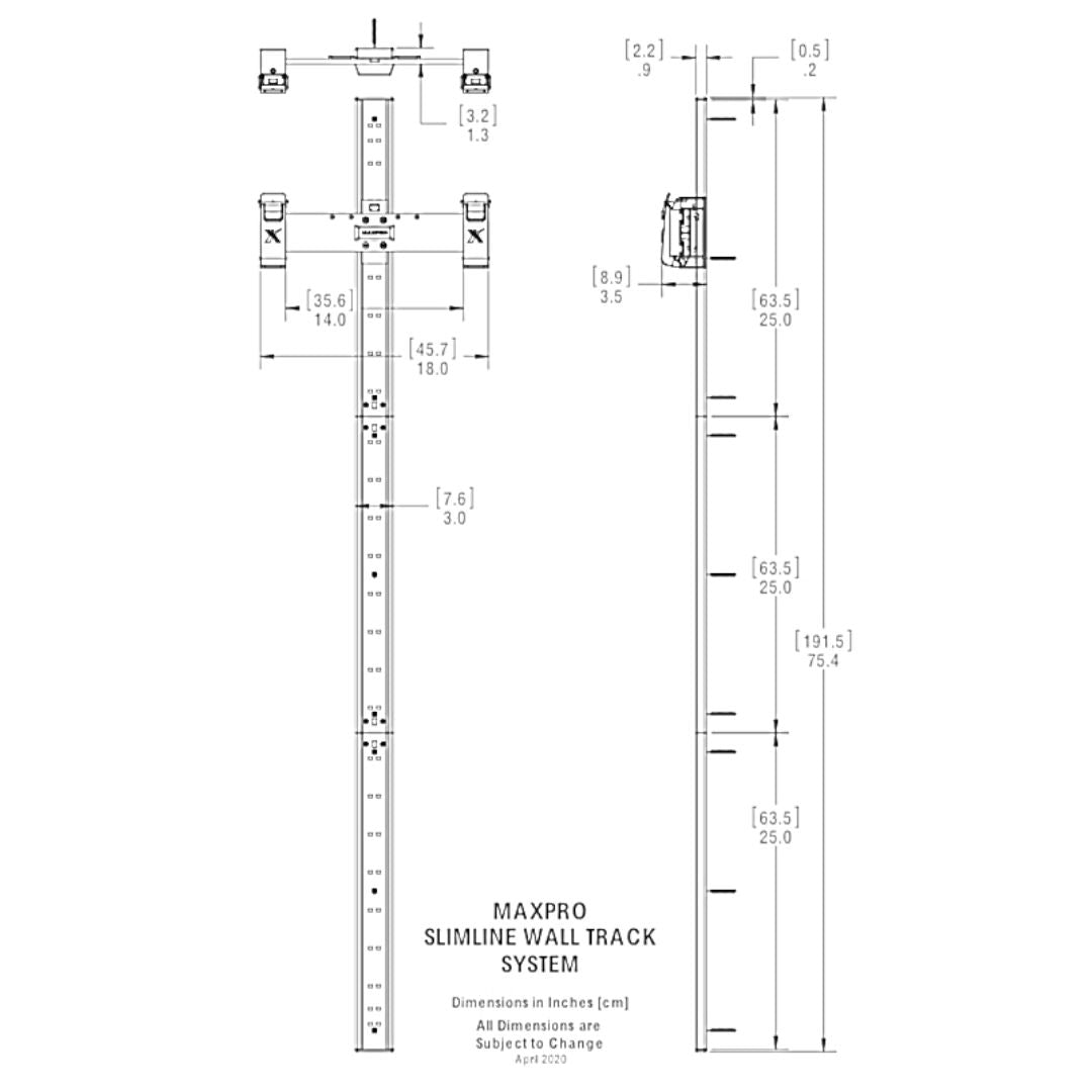 MAXPRO Slimline Wall Tracker - Gym Equipment